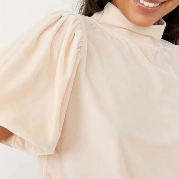 NWT Free People Claudia Tee / Champagne Toast XS - Picture 4 of 7